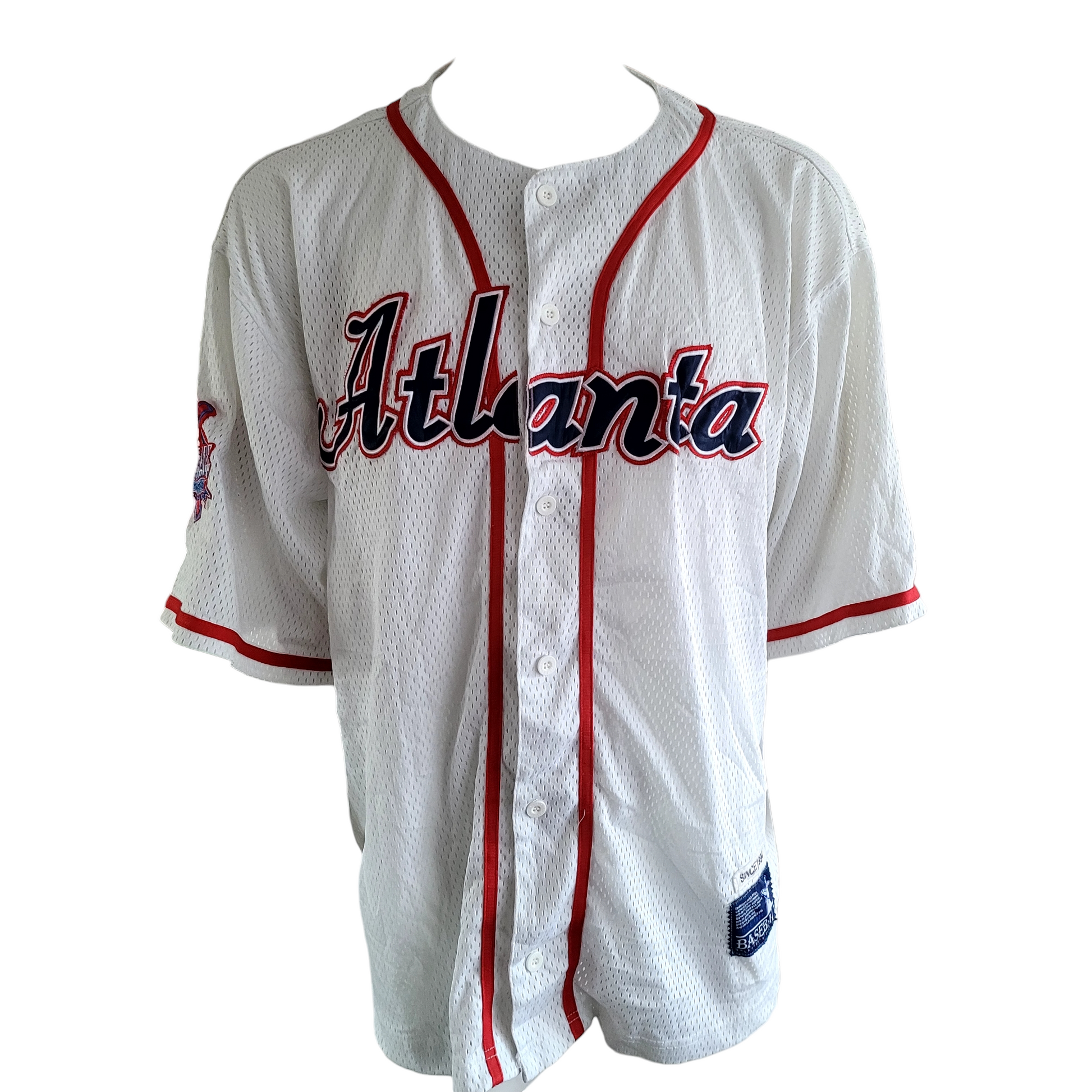 a baseball jersey with the word atlanta on it