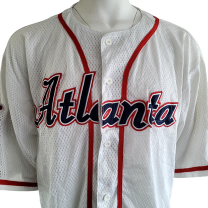 a baseball jersey with the word atlanta on it