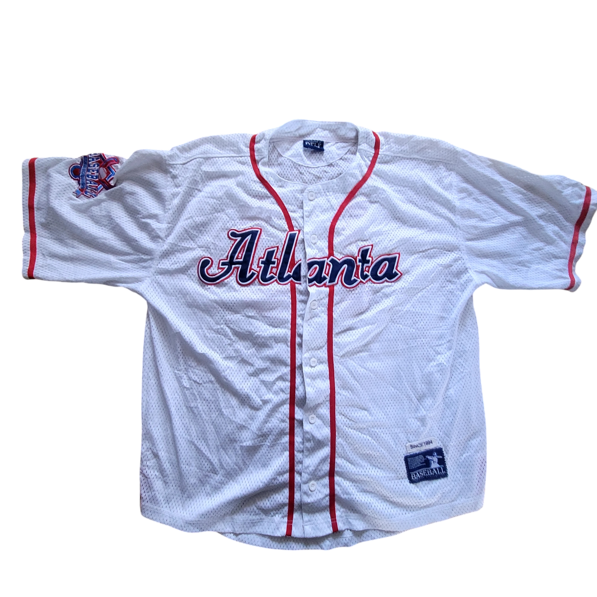 a baseball jersey with the word atlanta on it