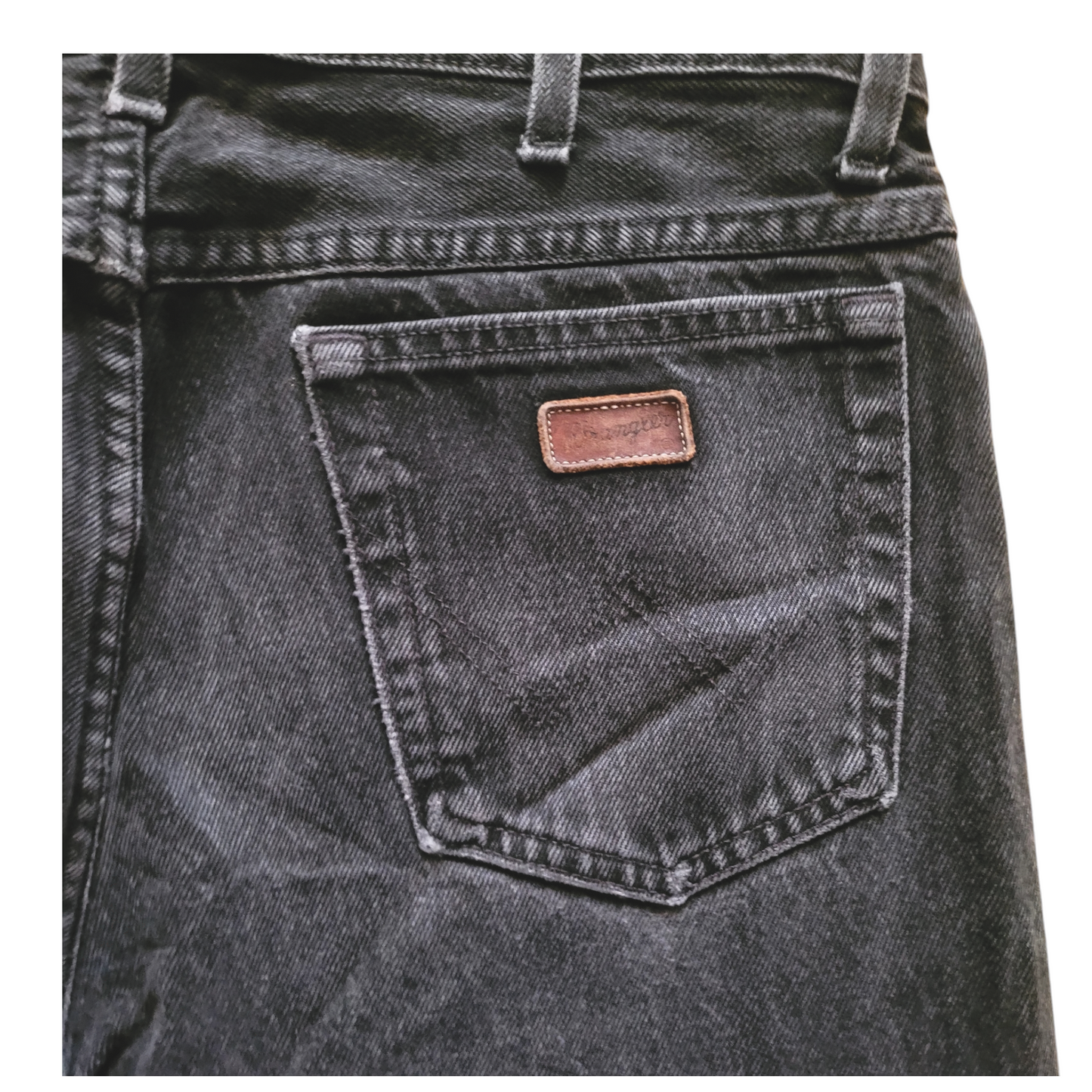 Wrangler Men's Jeans W36 L34 - Black Straight Leg - Used Grade A, 100% Cotton Comfort - USASTARFASHION