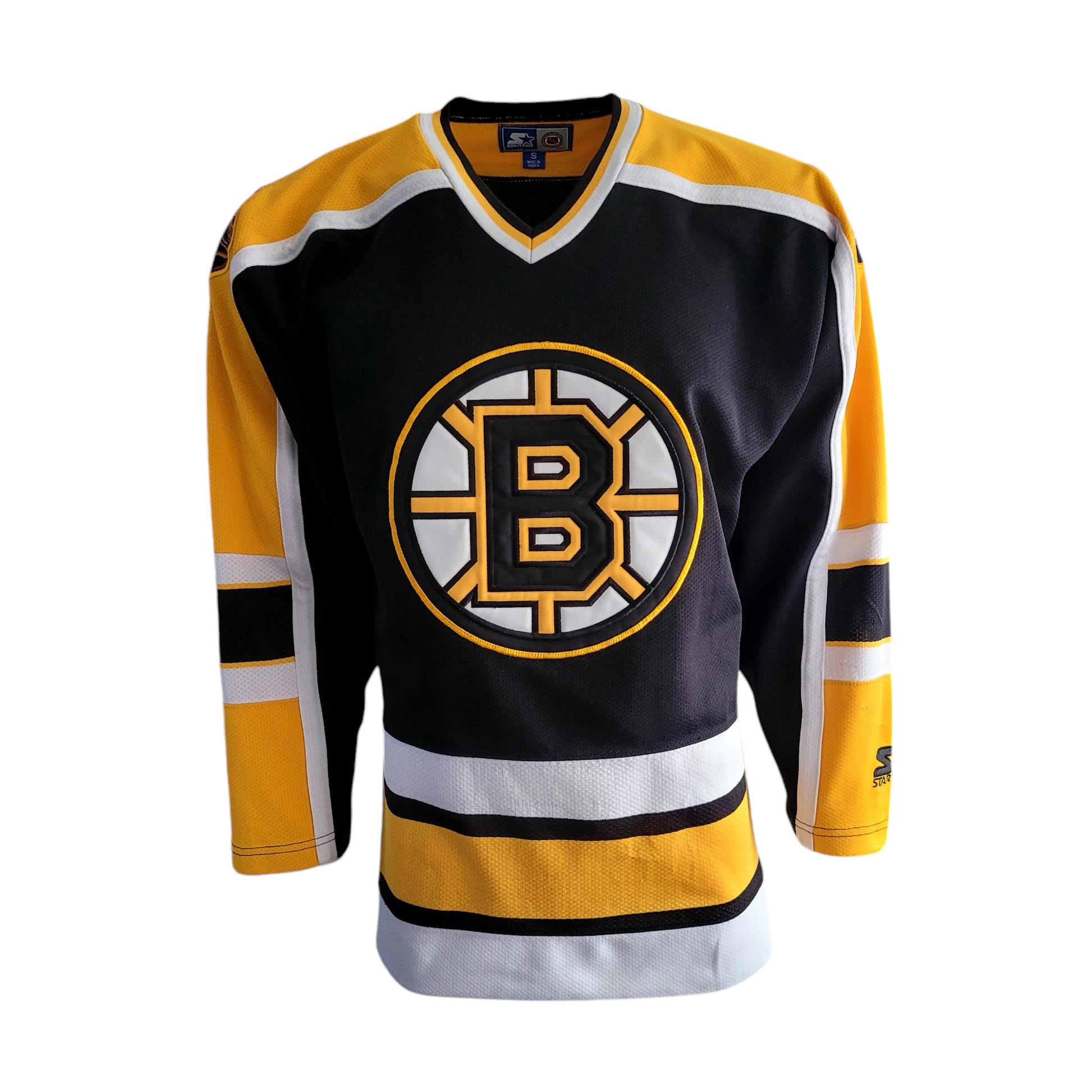 Boston Bruins Jersey - Small - Authentic Starter NHL Apparel in Black, Yellow & White - USASTARFASHION