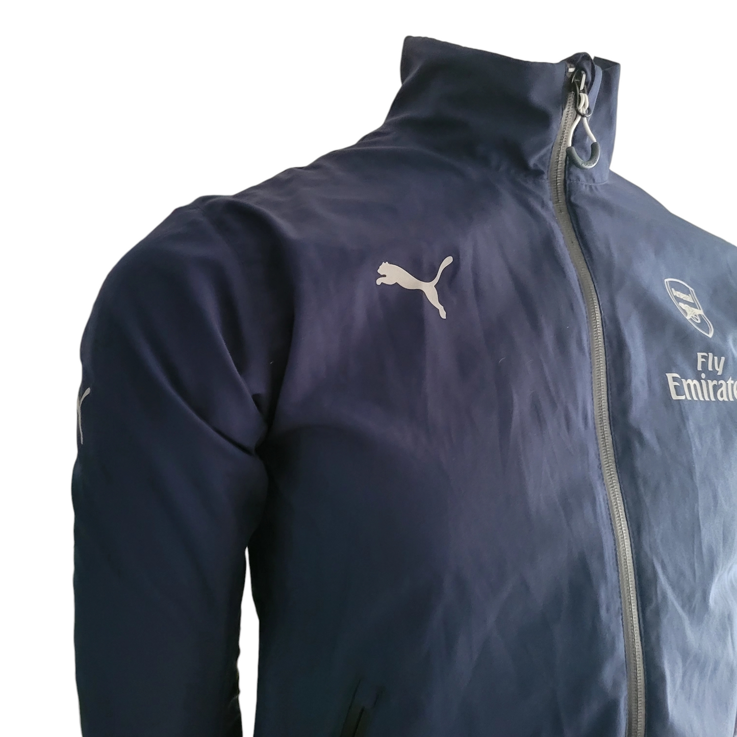 Arsenal Puma Jacket XS - Navy Blue Full Zip Training Jacket with Zipped Pockets - Vintage Grade A - USASTARFASHION