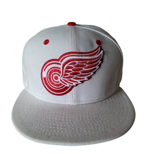 Detroit Red Wings Cap New Era Size 7 3/8 White & Red 3D Embroidered NHL Hat for Fans - USASTARFASHION