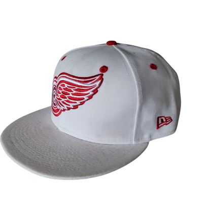 Detroit Red Wings Cap New Era Size 7 3/8 White & Red 3D Embroidered NHL Hat for Fans - USASTARFASHION