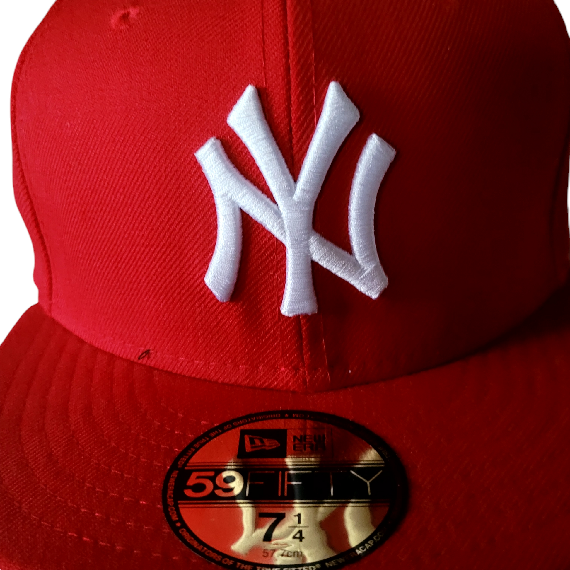 New Era New York Yankees Baseball Cap 59FIFTY Red Cap Size 7 1/4 - MLB Official Hat - USASTARFASHION