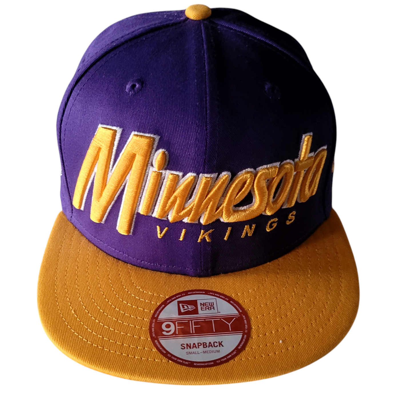 Minnesota Vikings Snapback Hat - New Era 9FIFTY Purple & Gold - Small/Medium - Excellent Condition - USASTARFASHION