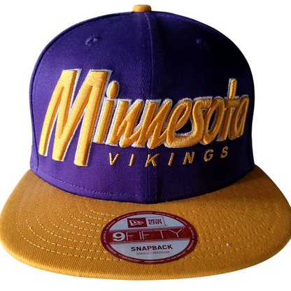 Minnesota Vikings Snapback Hat - New Era 9FIFTY Purple & Gold - Small/Medium - Excellent Condition - USASTARFASHION