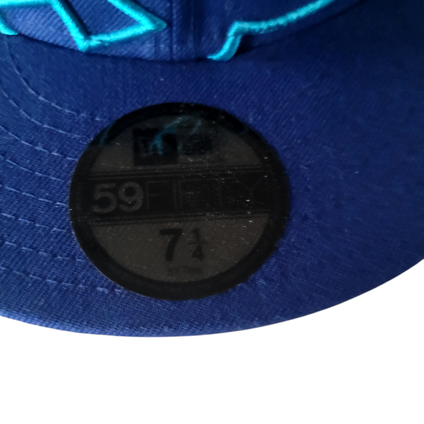 Vintage DC Shoes Cap - Blue New Era Fitted Hat Size 7 1/4 With Teal Embroidery, Excellent Condition - USASTARFASHION