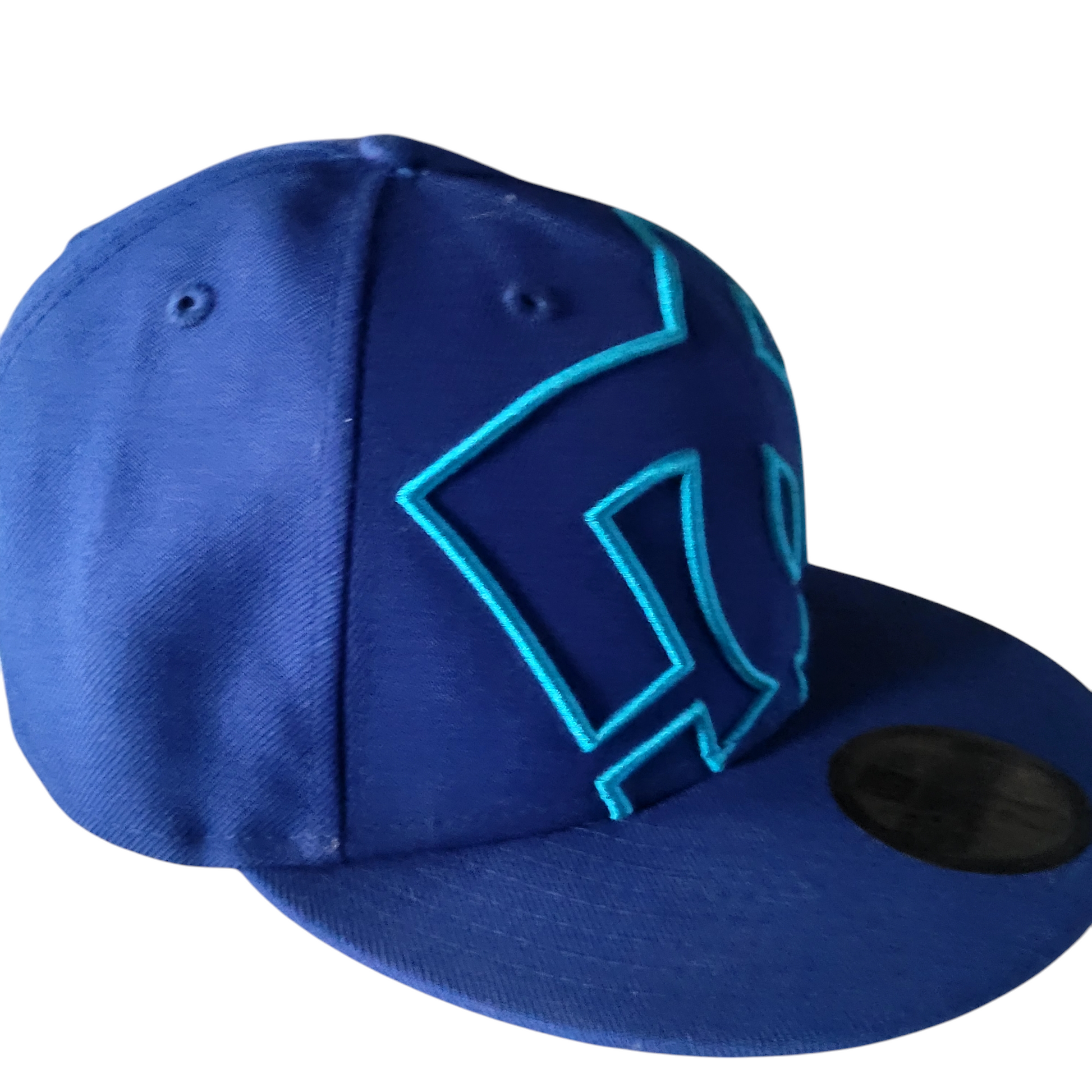 Vintage DC Shoes Cap - Blue New Era Fitted Hat Size 7 1/4 With Teal Embroidery, Excellent Condition - USASTARFASHION