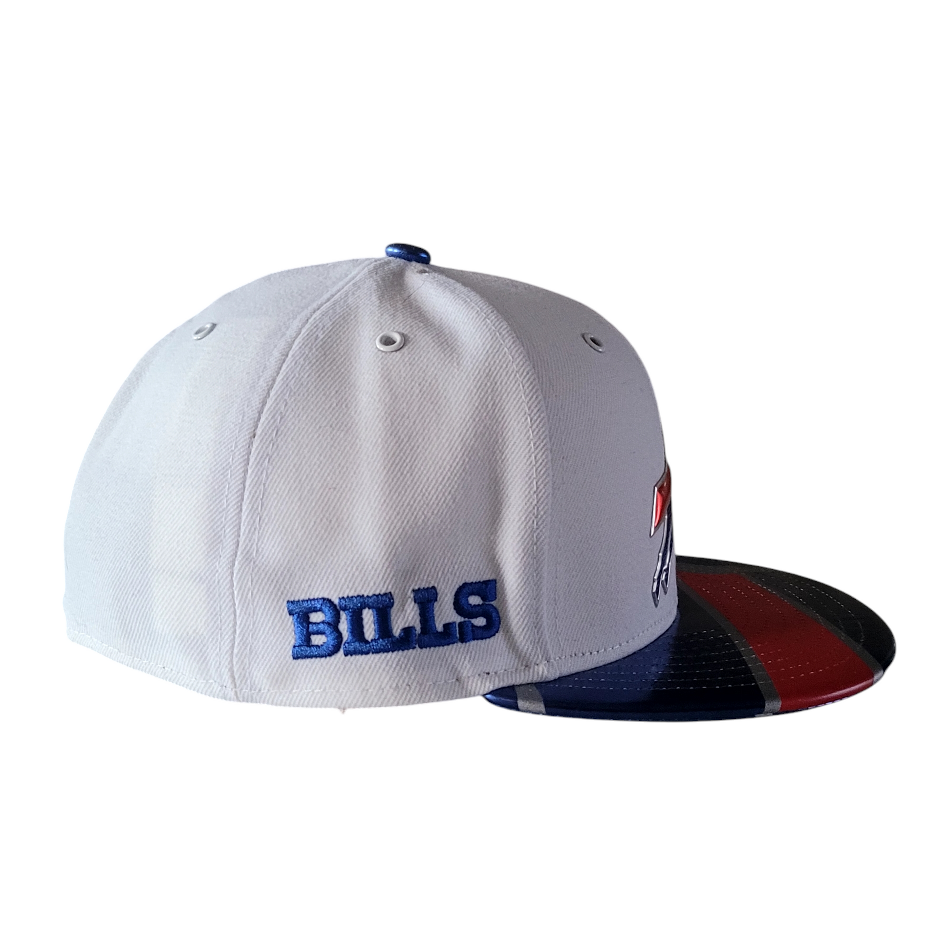 Buffalo Bills Cap New Era 59FIFTY NFL Team Headwear Size 7 3/8 White/Blue Fitted Hat - USASTARFASHION