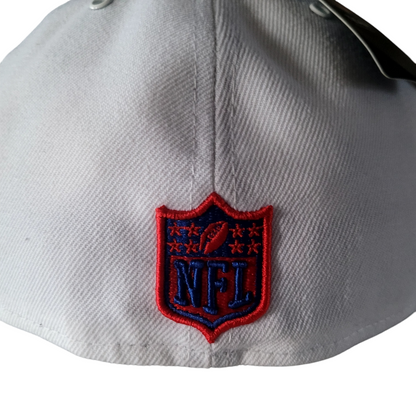 Buffalo Bills Cap New Era 59FIFTY NFL Team Headwear Size 7 3/8 White/Blue Fitted Hat - USASTARFASHION