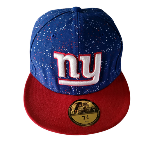 New Era New York Giants Hat 59FIFTY Fitted Cap - Red/Blue Splatter Design, Size 7 1/4 - USASTARFASHION