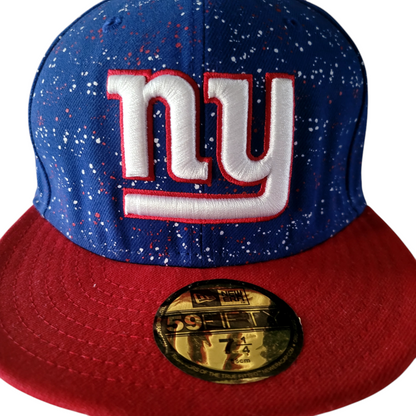 New Era New York Giants Hat 59FIFTY Fitted Cap - Red/Blue Splatter Design, Size 7 1/4 - USASTARFASHION