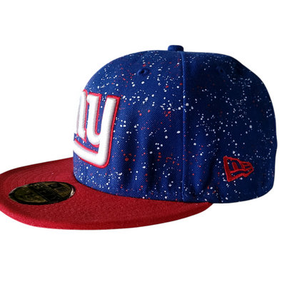 New Era New York Giants Hat 59FIFTY Fitted Cap - Red/Blue Splatter Design, Size 7 1/4 - USASTARFASHION