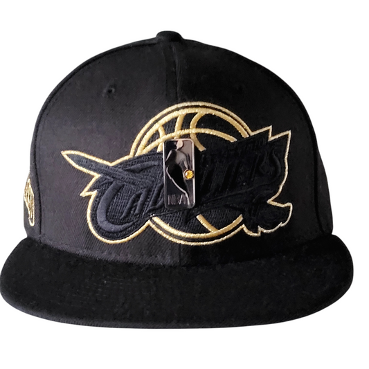 Cleveland Cavaliers Snapback Hat - New Era 9FIFTY Black & Gold Adjustable Cap - USASTARFASHION