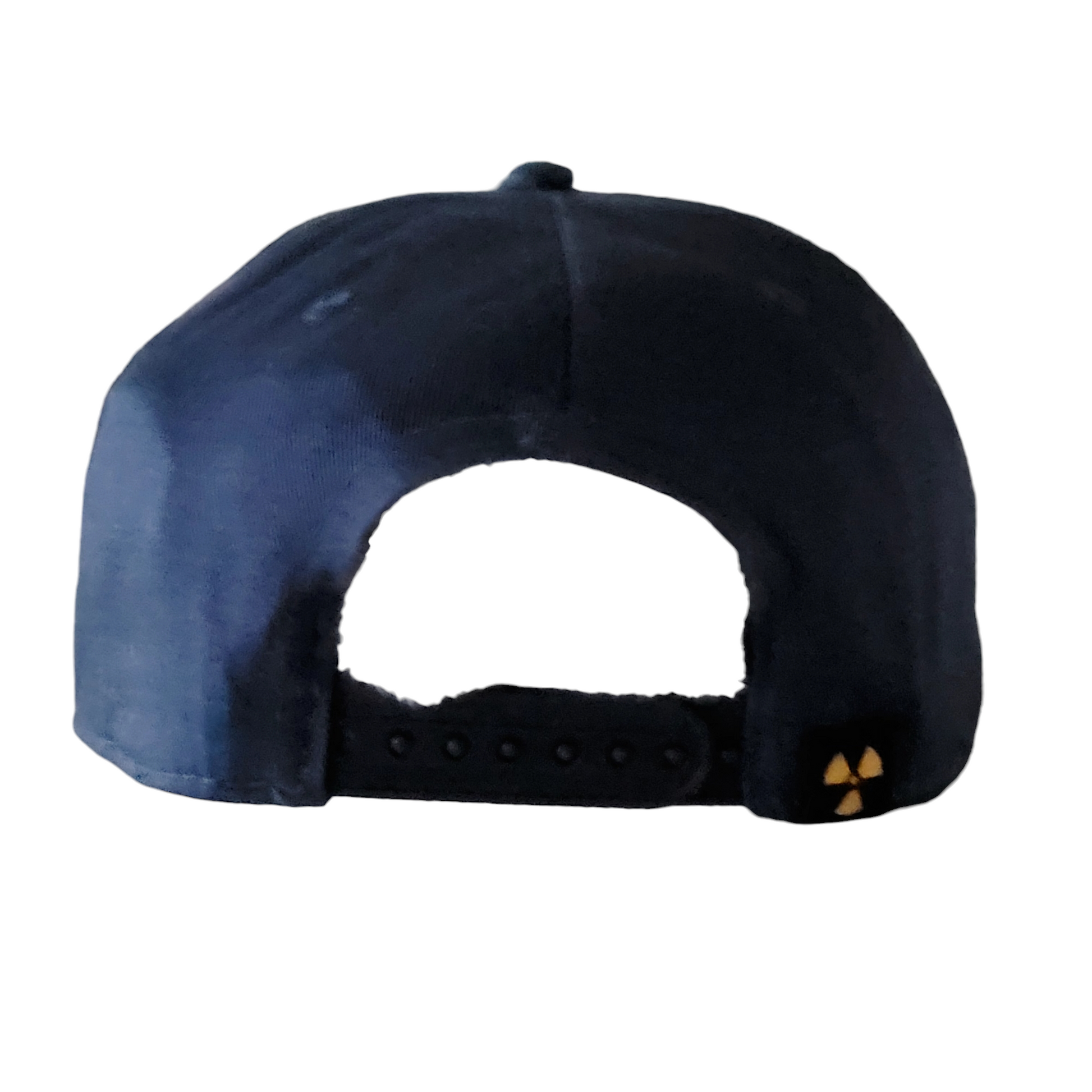 Nukeproof Snapback Hat - Adjustable Navy Blue & Brown Cap with Leather Patch & Embroidered Logo - USASTARFASHION