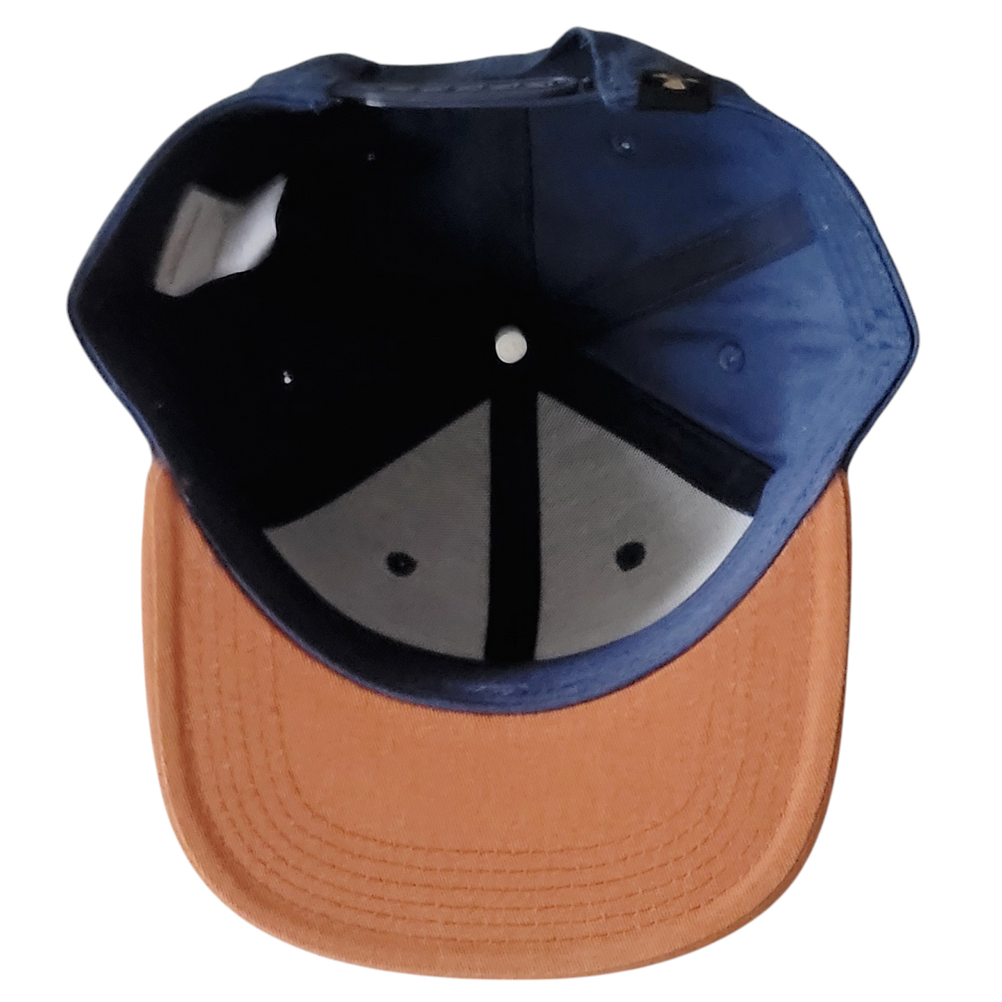 Nukeproof Snapback Hat - Adjustable Navy Blue & Brown Cap with Leather Patch & Embroidered Logo - USASTARFASHION