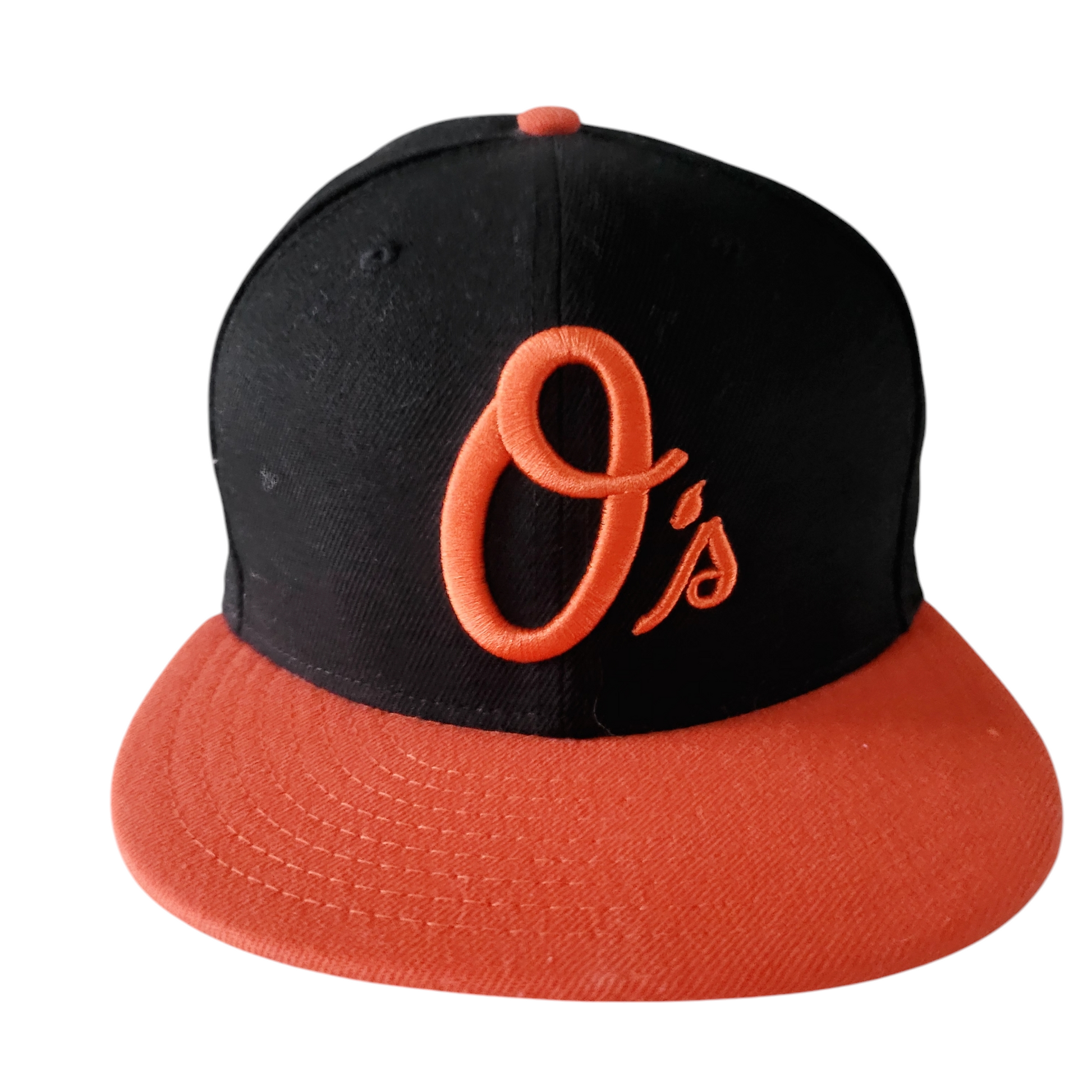 Baltimore Orioles Fitted Cap - Black & Orange New Era Hat (Size 7 3/8) Authentic MLB Merchandise - USASTARFASHION