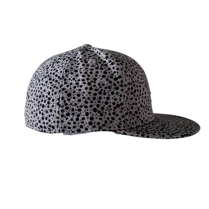 Los Angeles Dodgers Cap - New Era Fitted Hat with Abstract Dot Design, Size 7 3/8 Black & Grey - USASTARFASHION