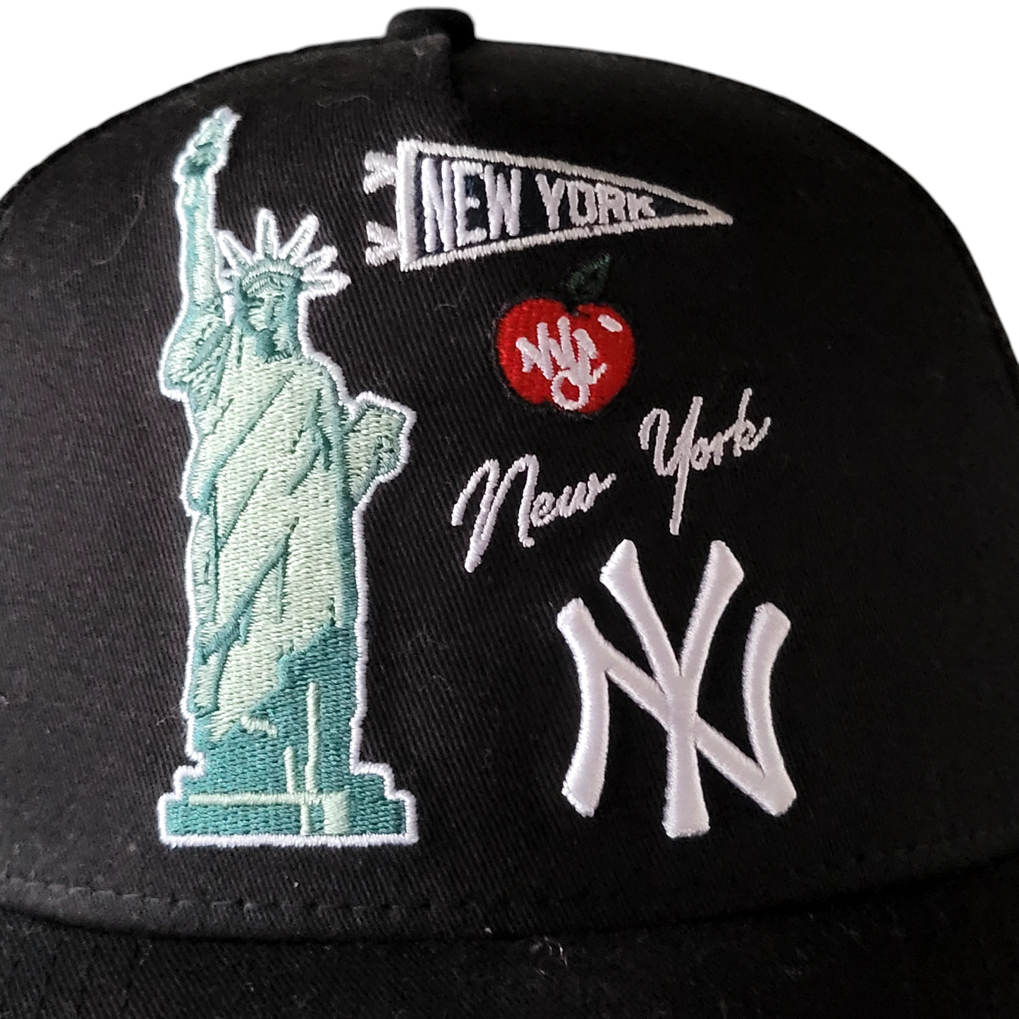 New Era New York Cap 7 3/8 | Black Vintage Baseball Hat with Statue of Liberty & Yankees Logo - USASTARFASHION