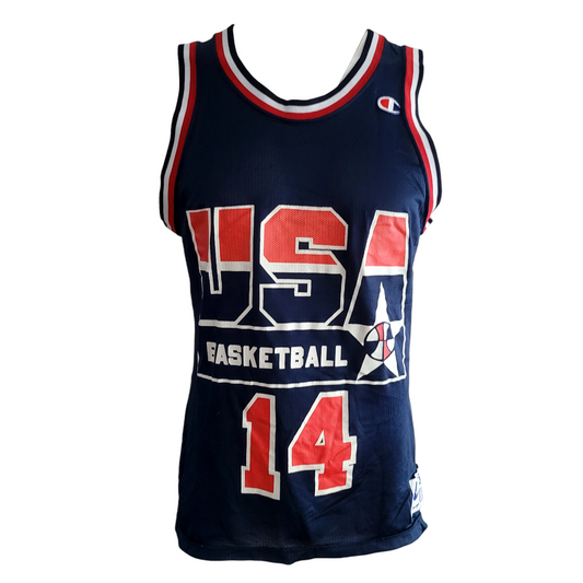 USA Basketball Alonzo Mourning Jersey Navy - Champion Size 40 with 14 on Back - USASTARFASHION