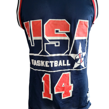 USA Basketball Alonzo Mourning Jersey Navy - Champion Size 40 with 14 on Back - USASTARFASHION