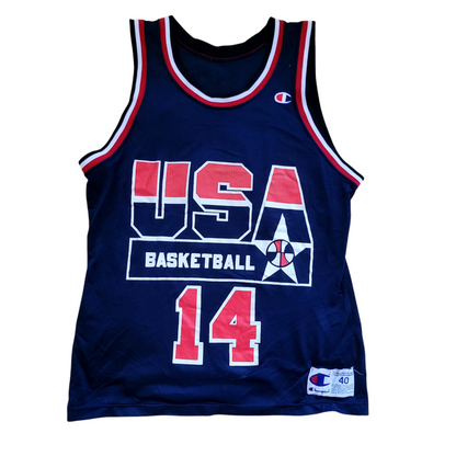 USA Basketball Alonzo Mourning Jersey Navy - Champion Size 40 with 14 on Back - USASTARFASHION