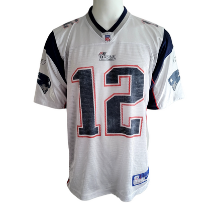 New England Patriots Tom Brady Jersey Reebok Large White NFL Team Logo - USASTARFASHION