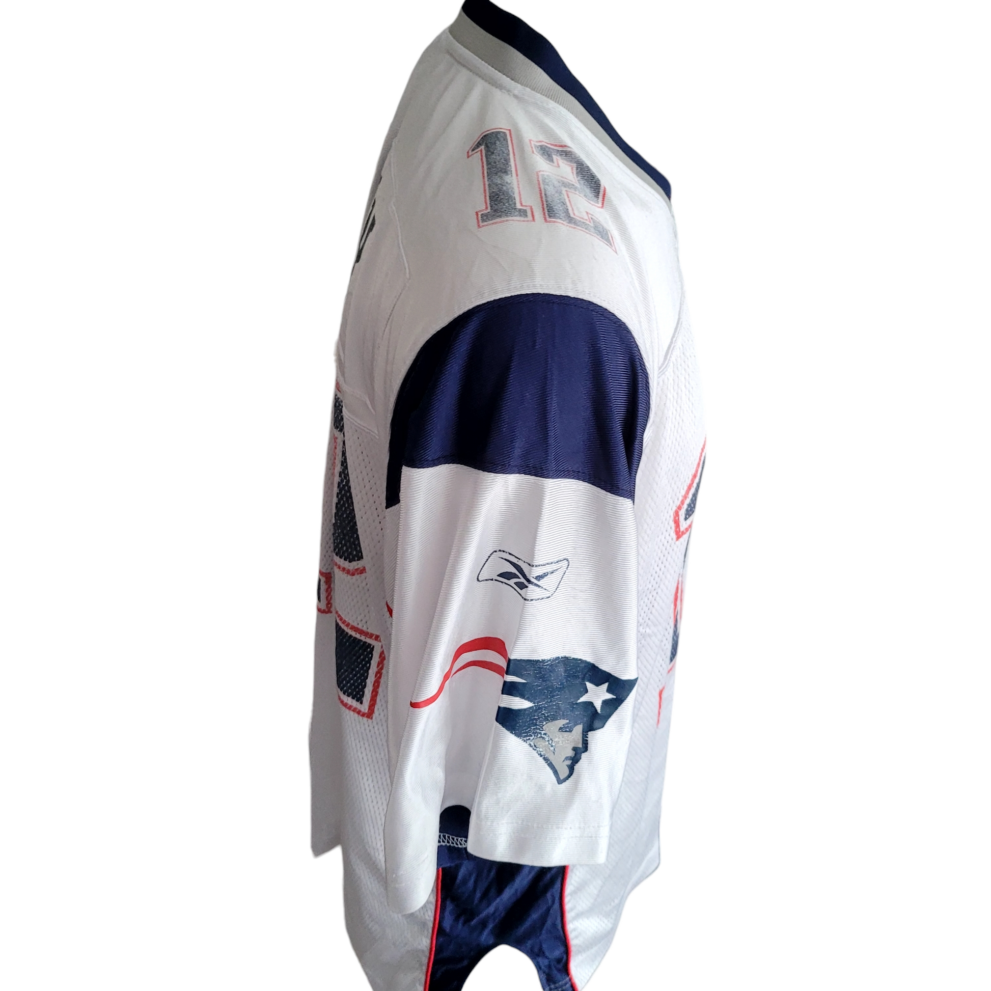 New England Patriots Tom Brady Jersey Reebok Large White NFL Team Logo - USASTARFASHION