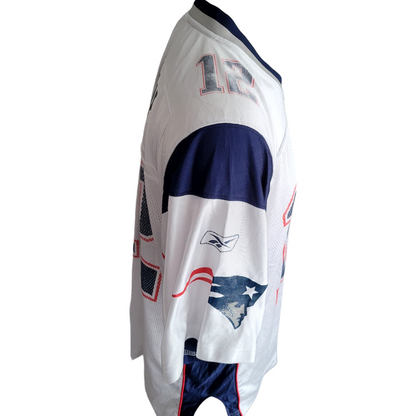 New England Patriots Tom Brady Jersey Reebok Large White NFL Team Logo - USASTARFASHION