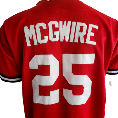 MLB Majestic Mark McGwire Cardinals Jersey #25 Red Vintage Size L