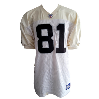 Tim Brown Raiders Jersey #81 Cream/White Reebok Medium - Official NFL Players Gear - USASTARFASHION