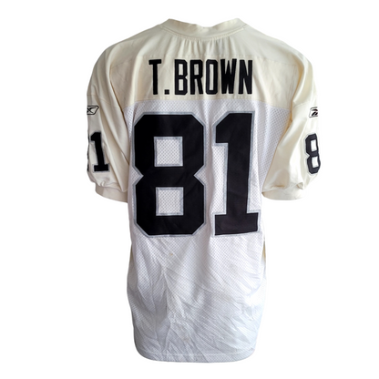 Tim Brown Raiders Jersey #81 Cream/White Reebok Medium - Official NFL Players Gear - USASTARFASHION