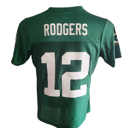 Aaron Rodgers Green Bay Packers Youth NFL Jersey #12 Size M Green Polyester - USASTARFASHION