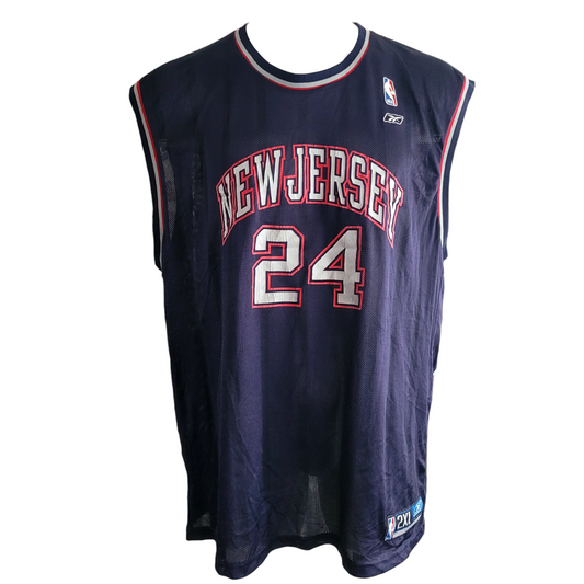 Vintage Richard Jefferson Nets Jersey #24 - Navy Blue Reebok Size 2XL - NBA Collector's Item - USASTARFASHION