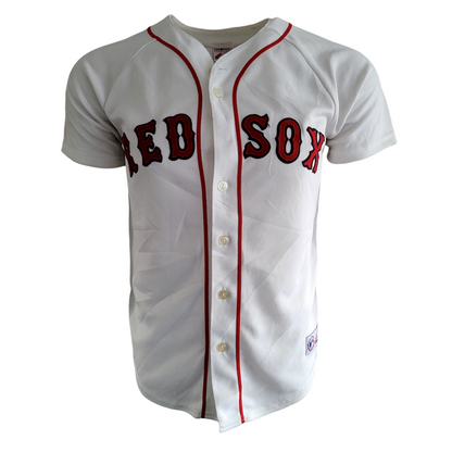 a baseball jersey with the word red sox on it