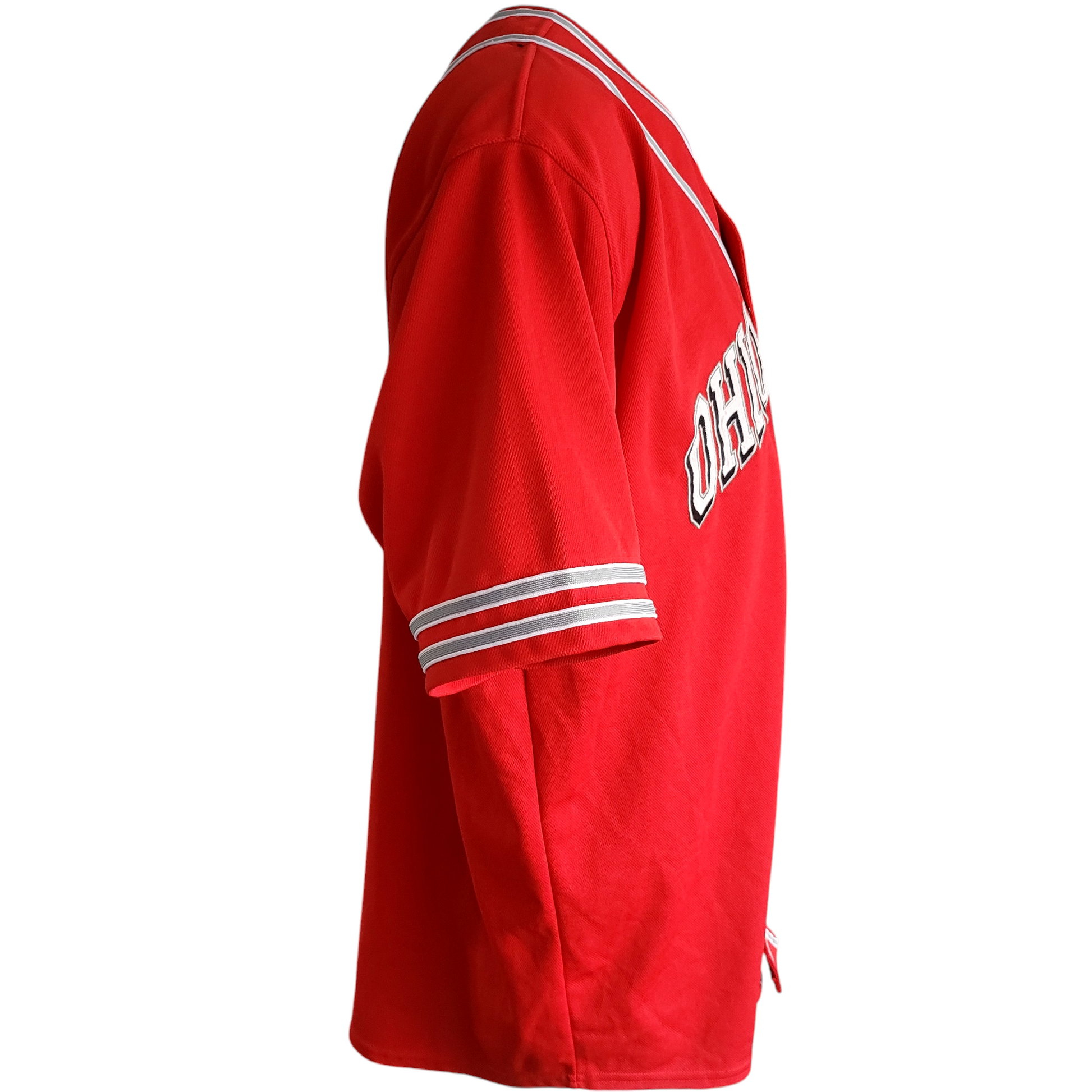 a red jacket with a white stripe down the side