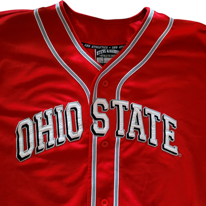 a baseball jersey with the word ohio state on it