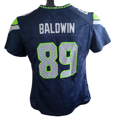 Seattle Seahawks Doug Baldwin Jersey #89 NFL On Field by Nike - Women's Medium, Navy Blue - USASTARFASHION