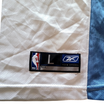 Denver Nuggets Jersey Nené #31 - Youth Large, Reebok NBA Team Apparel, White & Powder Blue - USASTARFASHION