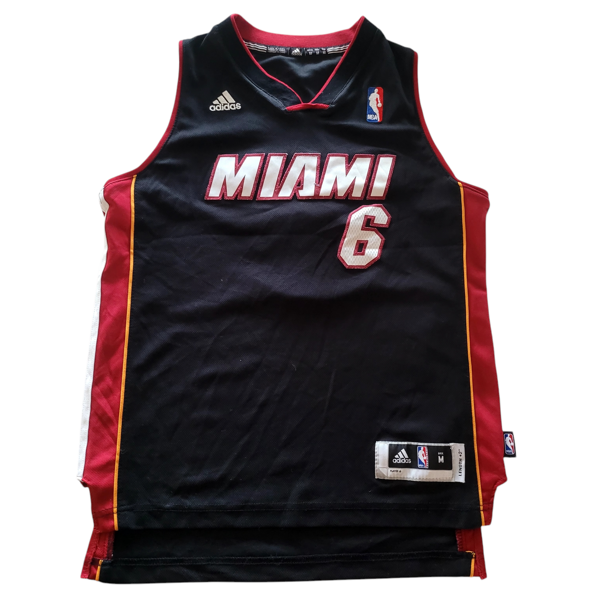 Miami Heat LeBron James #6 Jersey - Youth Medium - Adidas NBA Team Apparel - USASTARFASHION