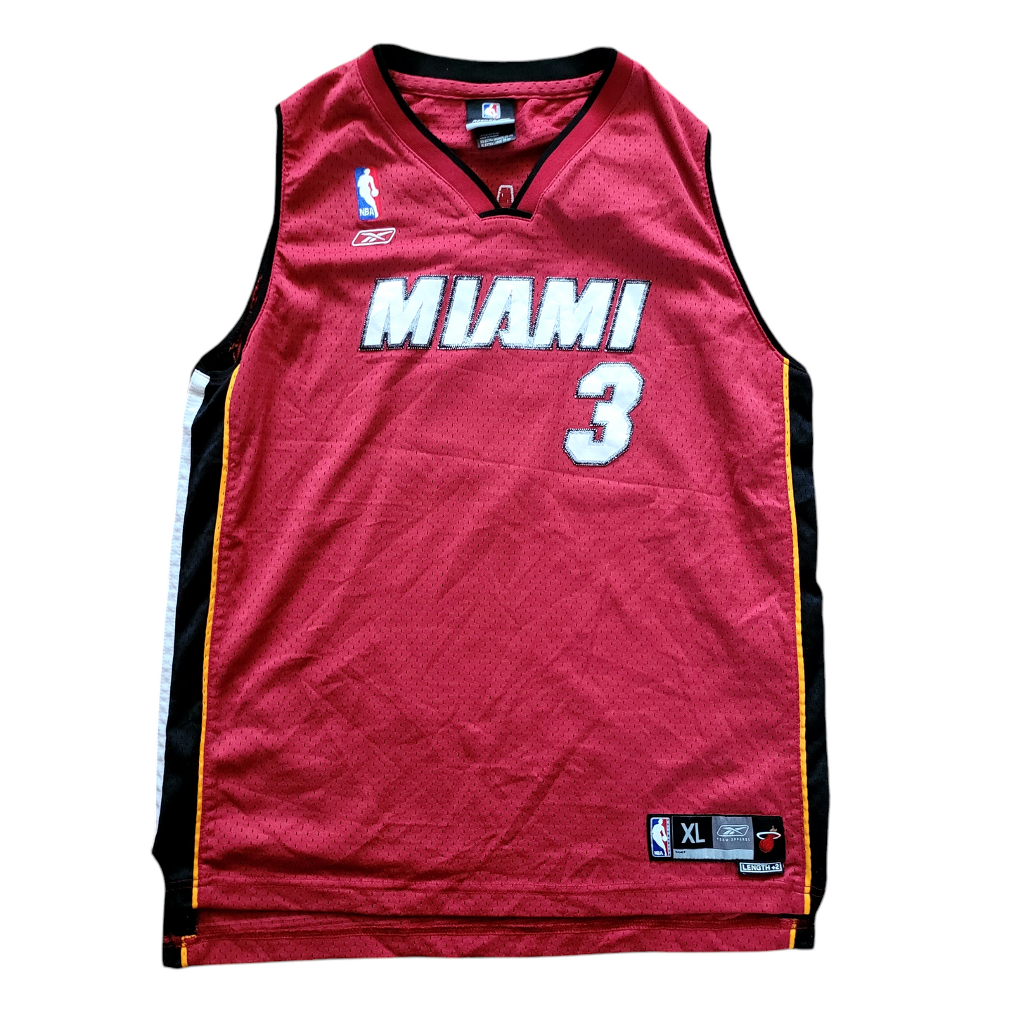 Reebok Dwyane Wade Miami Heat #3 Jersey Youth XL Red NBA Basketball Tank Top - USASTARFASHION