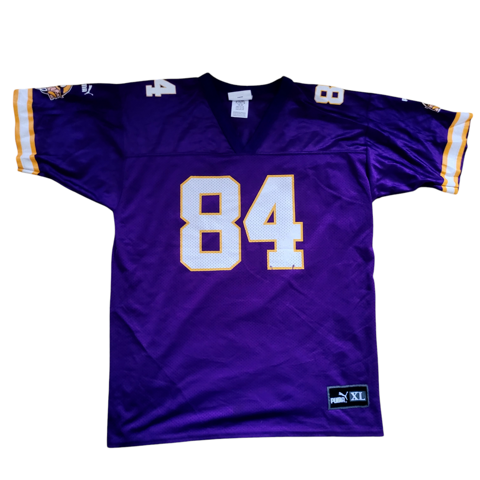 Randy Moss #84 Minnesota Vikings Jersey for Youth, Size XL, 100% Nylon, Excellent Condition - USASTARFASHION