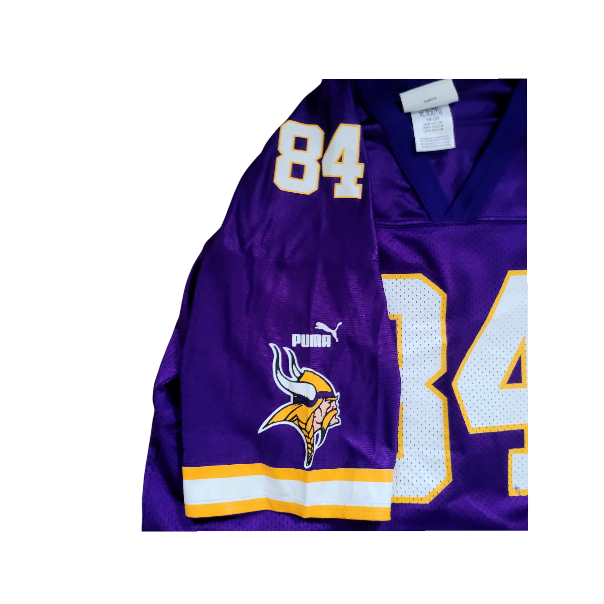 Randy Moss #84 Minnesota Vikings Jersey for Youth, Size XL, 100% Nylon, Excellent Condition - USASTARFASHION