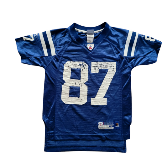 Indianapolis Colts Reggie Wayne #87 Youth Small Jersey - Pre-Owned, Iconic Blue & White Design - USASTARFASHION