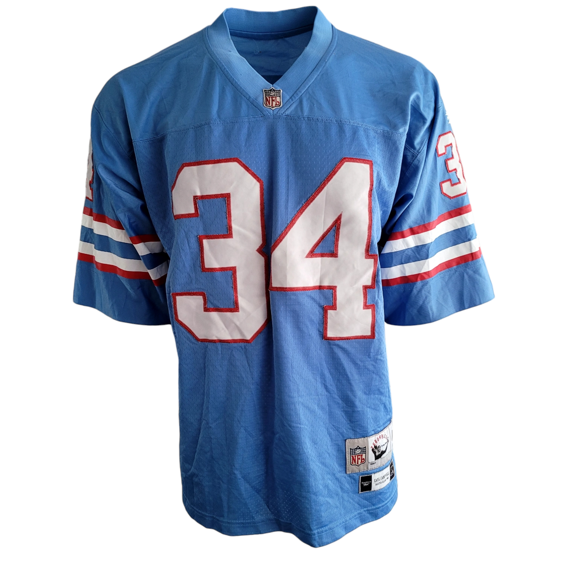 Earl Campbell Throwback Jersey - Houston Oilers #34 - Reebok - Size Medium - Grade A Condition - USASTARFASHION