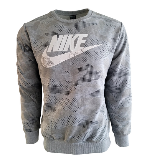 Vintage Nike Unisex Camo Sweatshirt - 100% Cotton, Size L, Grey | Retro Style & Comfort - USASTARFASHION