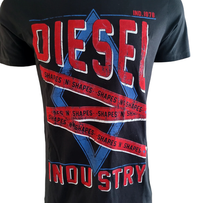 Vintage Diesel Industry Graphic T-Shirt - Black - Size M - USASTARFASHION