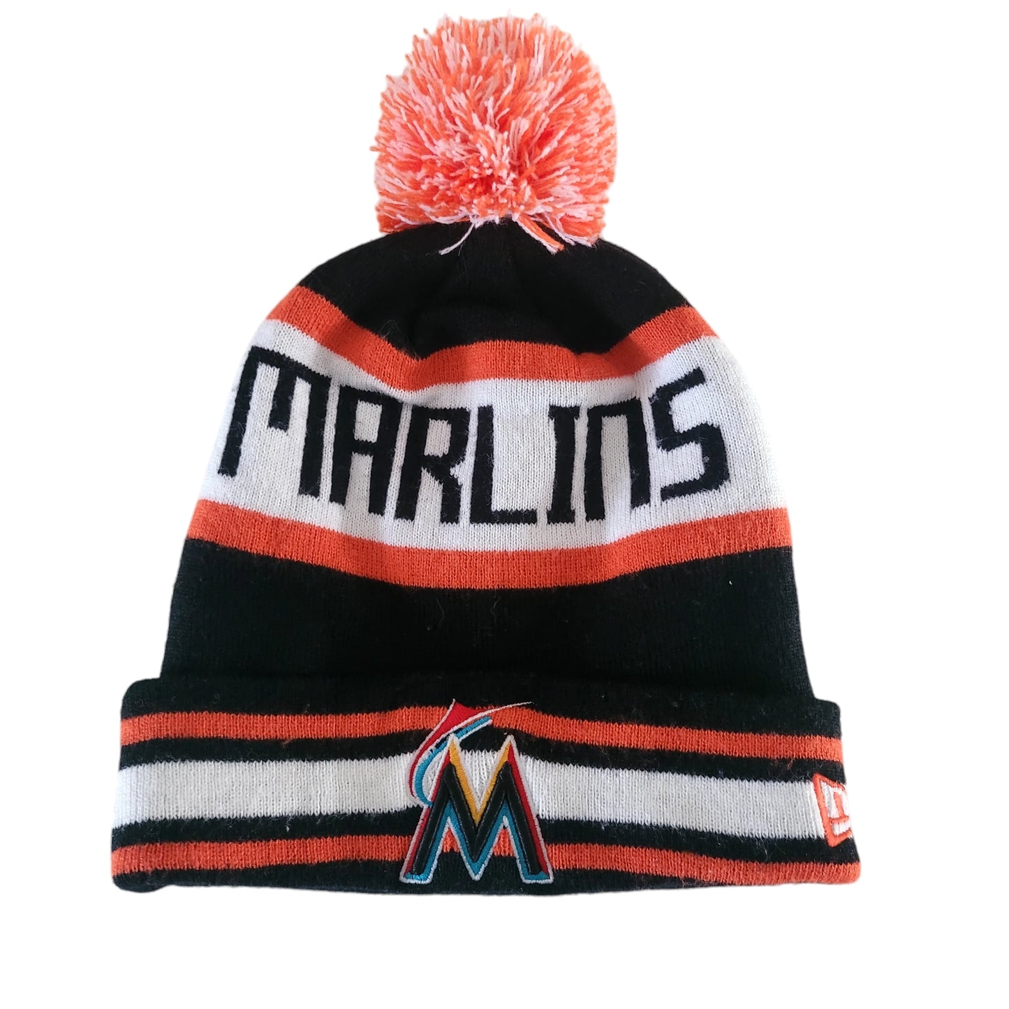 Miami Marlins New Era Pom-Pom Knit Beanie - USASTARFASHION