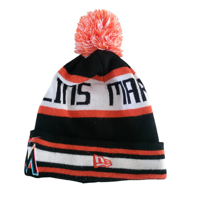 Miami Marlins New Era Pom-Pom Knit Beanie - USASTARFASHION